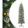 Dirbtinis lieknas Kalėdų medis Žalia ir balta 210 cm