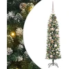 Dirbtinis lieknas Kalėdų medis Žalia ir balta 120 cm