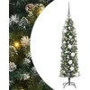 Dirbtinis lieknas Kalėdų medis Žalia ir balta 120 cm