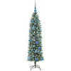 Dirbtinis lieknas Kalėdų medis Žalia ir balta 150 cm
