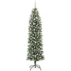 Dirbtinis lieknas Kalėdų medis Žalia ir balta 240 cm