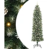 Dirbtinis lieknas Kalėdų medis Žalia ir balta 240 cm