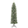 Dirbtinis lieknas Kalėdų medis Žalia ir balta 240 cm