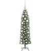 Dirbtinis lieknas Kalėdų medis Žalia ir balta 120 cm