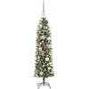 Dirbtinis lieknas Kalėdų medis Žalia ir balta 120 cm