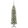 Dirbtinis lieknas Kalėdų medis Žalia ir balta 120 cm
