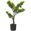 Dirbtinis pinus bonsai medelis su vazonu, 60cm, žalios spalvos
