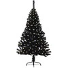 Dirbtinis prieššventinis eglutė su šviesomis Juoda 120 cm PVC