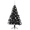 Dirbtinis prieššventinis eglutė su šviesomis Juoda 150 cm PVC