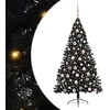 Dirbtinis prieššventinis eglutė su šviesomis Juoda 180 cm PVC