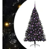 Dirbtinis prieššventinis eglutė su šviesomis Juoda 180 cm PVC