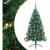 Dirbtinis prieššventinis eglutė su šviesomis Žalia 150 cm PVC