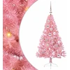 Dirbtinis prieššventinis eglutė su šviesomis Rožinė 120 cm PVC
