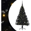 Dirbtinis prieššventinis eglutė su šviesomis Juoda 120 cm PVC