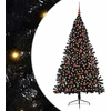 Dirbtinis prieššventinis eglutė su šviesomis Juoda 180 cm PVC