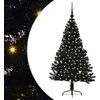 Dirbtinis prieššventinis eglutė su šviesomis Juoda 120 cm PVC