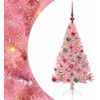 Dirbtinis prieššventinis eglutė su šviesomis Rožinė 120 cm PVC