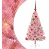 Dirbtinis prieššventinis eglutė su šviesomis Rožinė 120 cm PVC