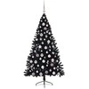 Dirbtinis prieššventinis eglutė su šviesomis Juoda 180 cm PVC