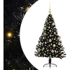 Dirbtinis prieššventinis eglutė su šviesomis Juoda 120 cm PVC