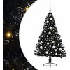 Dirbtinis prieššventinis eglutė su šviesomis Juoda 120 cm PVC