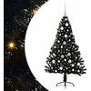 Dirbtinis prieššventinis eglutė su šviesomis Juoda 120 cm PVC