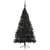 Dirbtinis prieššventinis eglutė su šviesomis Juoda 180 cm PVC