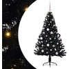 Dirbtinis prieššventinis eglutė su šviesomis Juoda 150 cm PVC