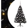 Dirbtinis prieššventinis eglutė su šviesomis Juoda 120 cm PVC