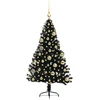 Dirbtinis prieššventinis eglutė su šviesomis Juoda 120 cm PVC