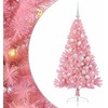 Dirbtinis prieššventinis eglutė su šviesomis Rožinė 120 cm PVC