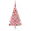 Dirbtinis prieššventinis eglutė su šviesomis Rožinė 120 cm PVC