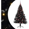 Dirbtinis prieššventinis eglutė su šviesomis Juoda 150 cm PVC