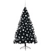 Dirbtinis prieššventinis eglutė su šviesomis Juoda 180 cm PVC