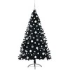Dirbtinis prieššventinis eglutė su šviesomis Juoda 180 cm PVC