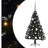 Dirbtinis prieššventinis eglutė su šviesomis Juoda 120 cm PVC