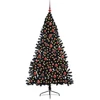 Dirbtinis prieššventinis eglutė su šviesomis Juoda 180 cm PVC