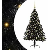Dirbtinis prieššventinis eglutė su šviesomis Juoda 150 cm PVC