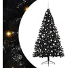 Dirbtinis prieššventinis eglutė su šviesomis Juoda 210 cm PVC