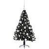 Dirbtinis prieššventinis eglutė su šviesomis Juoda 120 cm PVC