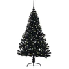 Dirbtinis prieššventinis eglutė su šviesomis Juoda 150 cm PVC