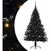 Dirbtinis prieššventinis eglutė su šviesomis Juoda 150 cm PVC