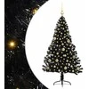 Dirbtinis prieššventinis eglutė su šviesomis Juoda 150 cm PVC