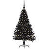 Dirbtinis prieššventinis eglutė su šviesomis Juoda 120 cm PVC