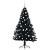Dirbtinis prieššventinis eglutė su šviesomis Juoda 150 cm PVC