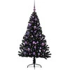 Dirbtinis prieššventinis eglutė su šviesomis Juoda 150 cm PVC