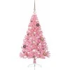 Dirbtinis prieššventinis eglutė su šviesomis Rožinė 120 cm PVC