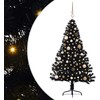 Dirbtinis prieššventinis eglutė su šviesomis Juoda 150 cm PVC