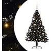 Dirbtinis prieššventinis eglutė su šviesomis Juoda 150 cm PVC