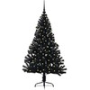 Dirbtinis prieššventinis eglutė su šviesomis Juoda 150 cm PVC